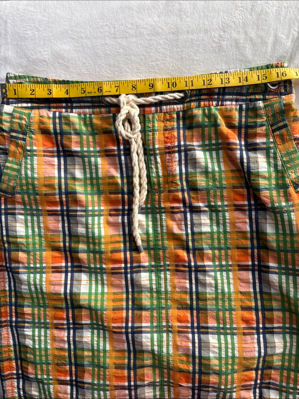 Liz Claiborne Retro Preppy Madras Plaid Knee-length Skirt Orange Green size 10 - Picture 8 of 10